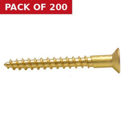 1 1/2" x 8 Slotted Brass Woodscrew - Countersunk Head - (200)