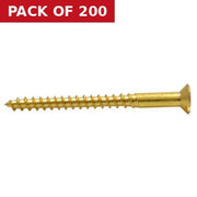 2" x 8 Slotted Brass Woodscrew - Countersunk Head - (200)