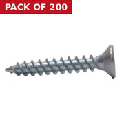 1" x 7 ZP Cross Recessed Hardened Twin Thread Woodscrews with Countersunk Head  (200)