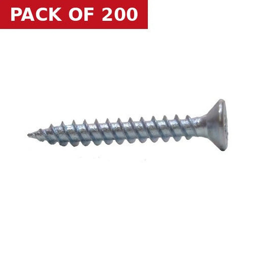 1 1/4" x 8 ZP Cross Recessed Hardened Twin Thread Woodscrews with Countersunk Head  (200)