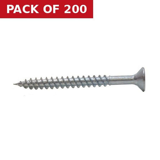 2" x 10 ZP Cross Recessed Hardened Twin Thread Woodscrews with Countersunk Head  (200)