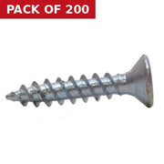1" x 10 ZP Cross Recessed Hardened Twin Thread Woodscrews with Countersunk Head  (200)