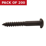1" x 6 Pozi Round Head Woodscrew - Black Japanned - (200)