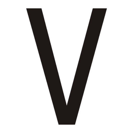 Character 'V' - Black Vinyl - 75mm - Pack of 10 - Min Order 2
