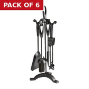 Fireside Fire Companion Set 4 Piece Black - Pack of 6