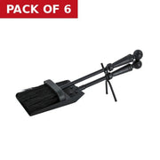 Coal Brush & Shovel Set Black - Pack of 6