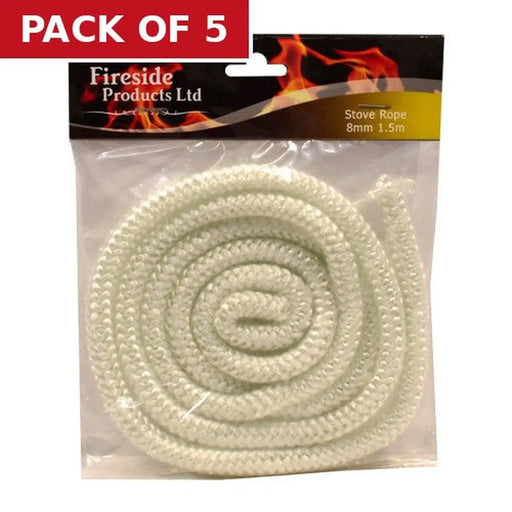 Fireside - Stove Rope Round - 8mm x 1.5m - Pack of 5