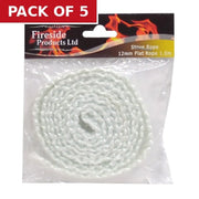 Fireside Stove Rope Flat - 12mm x 1.5m - Pack of 5