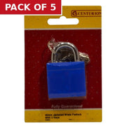 Jacketed Brass Padlocks, 40mm - Pack of 5