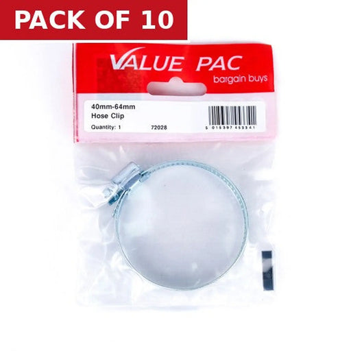 40mm - 64mm (2) Hose Clip - Pack of 10
