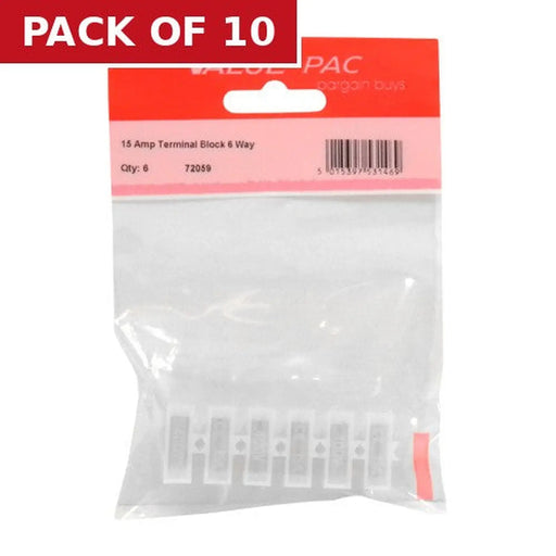 15 Amp Terminal Block 6pk - Pack of 10