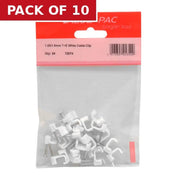 1.00/1.5mm T+E White Cable Clip - Pack of 10