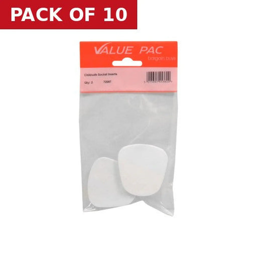 White Plastic Childsafe Socket Insert - Pack of 10