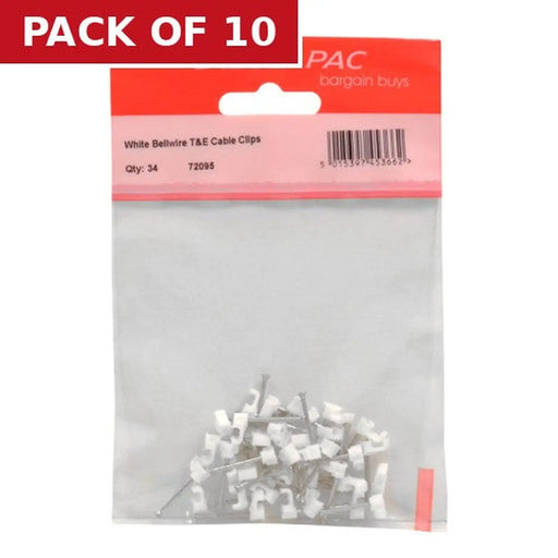 Bellwire T+E White Cable Clip - Pack of 10