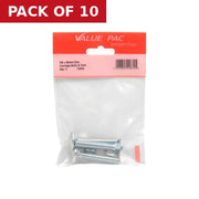 M8 x 50mm ZP Small Carriage Bolts & Nuts (Pack of 3) - Pack of 10