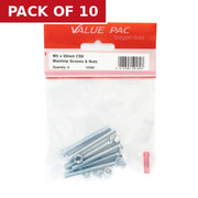 M5 x 50mm ZP Machine Screws & Nuts CSK - Pack of 10