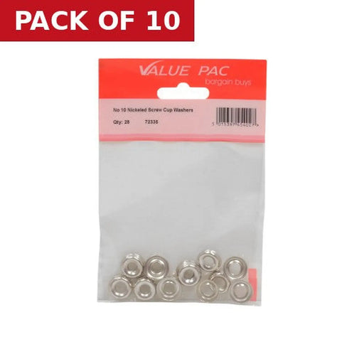 No 10 NP Screw Cup Washers (Pack of 12) - Pack of 10