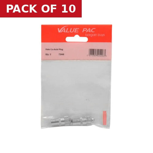 Male Metal Co-Axial Plug - Pack of 10
