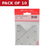 83mm x 83mm ZP Flat Corner Plate 2pk - Pack of 10