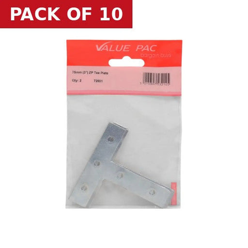 75mm (3") ZP Tee Plate - Pack of 10