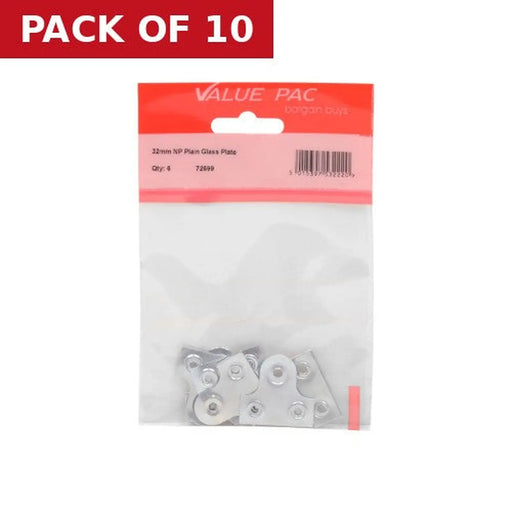 32mm NP Plain Glass Plate 6pk - Pack of 10