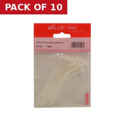 100mm x 2.5mm Natural Cable Ties 25pk - Pack of 10