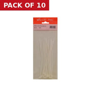 150mm x 3.6mm Natural Cable Ties 15pk - Pack of 10
