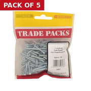 Pozi Twinthread Countersunk Woodscrews - Zinc Plated - 1" x 6 - - Pack of 5