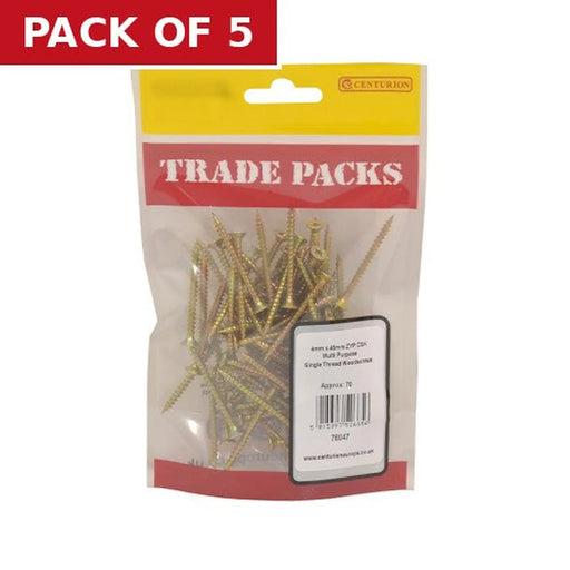 Pozi Multi Purpose Countersunk Woodscrews - Zinc Yellow Passivated - Pack of 5