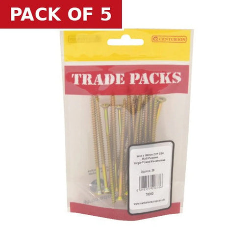 Pozi Multi Purpose Countersunk Woodscrews - Zinc Yellow Passivated - Pack of 5