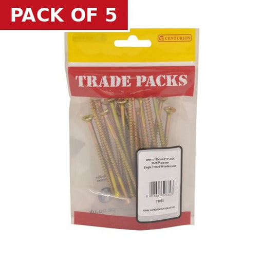 Pozi Multi Purpose Countersunk Woodscrews - Zinc Yellow Passivated - Pack of 5