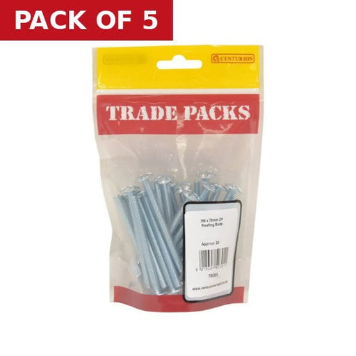 Roofing Bolts - Zinc Plated - M6 x 70mm - (25 PK) - Pack of 5