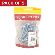 Cup Square Carriage Bolts & Nuts  - Zinc Plated - M8 x 75mm - (14 - Pack of 5