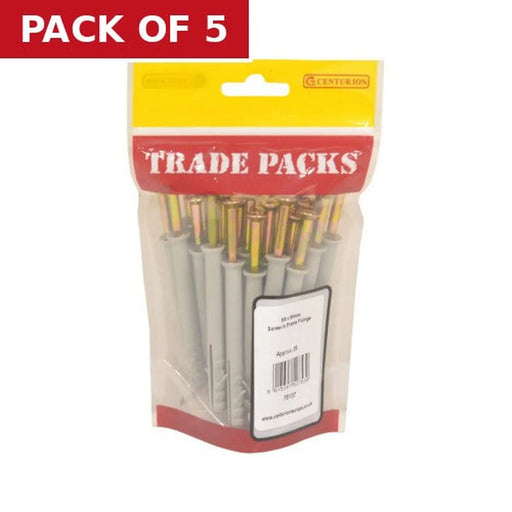 Screw In Frame Fixings - Zinc Plated - M8 x 80mm - (25 PK) - Pack of 5
