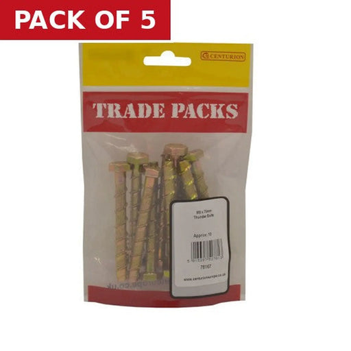 Thunder Bolts - Zinc Yellow Passivated - M8 x 75mm - (10 PK) - Pack of 5