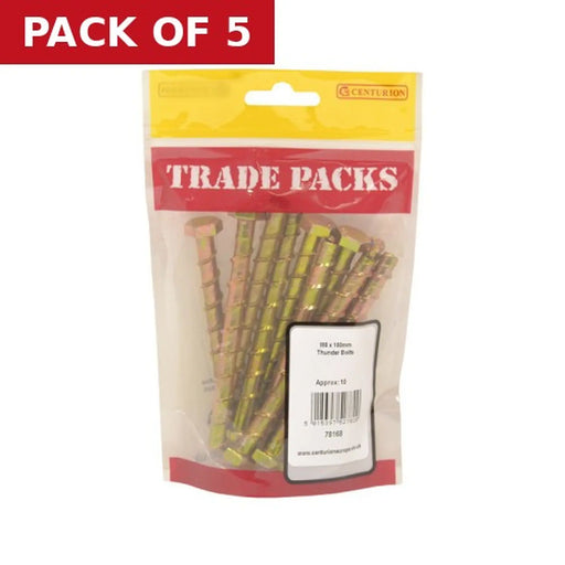Thunder Bolts - Zinc Yellow Passivated - M8 x 100mm - (10 PK) - Pack of 5