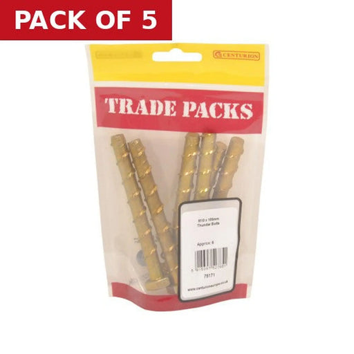 Thunder Bolts - Zinc Yellow Passivated - M10 x 100mm - (6 PK) - Pack of 5