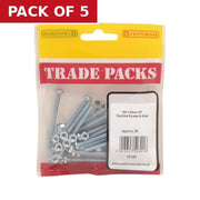 Machine Screws & Nuts - Zinc Plated - M4 x 50mm - (20 PK) - Pack of 5