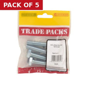 Hex Head Set Screws - Zinc Plated - M10 x 60mm - (4 PK) - Pack of 5