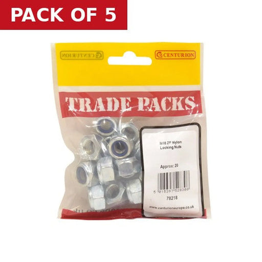 Nylon Locking Nuts - Zinc Plated - M10 - (20 PK) - Pack of 5