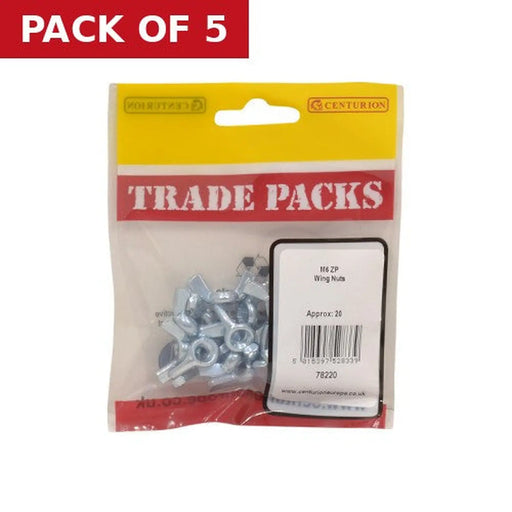 Wing Nuts - Zinc Plated - M6 - (20 PK) - Pack of 5
