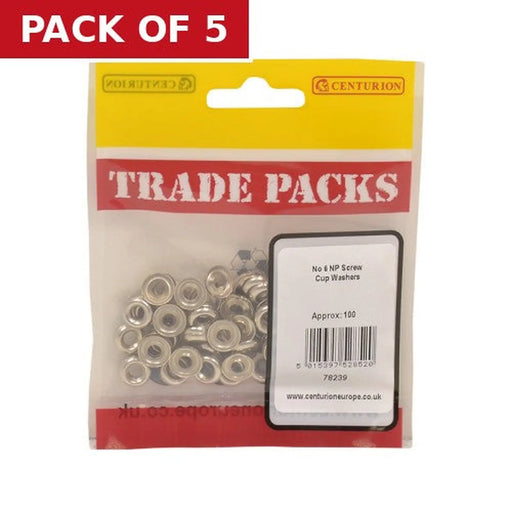 Screw Cup Washers - Nickel Plated - No 6 - (100 PK) - Pack of 5
