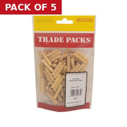 Fluted Wooden Dowels - M6 x 30mm - (150 PK) - Pack of 5
