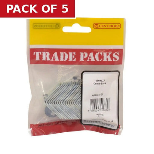 Corner Brace - Zinc Plated - 25mm - (20 PK) - Pack of 5
