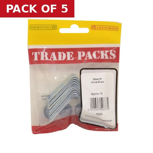 Corner Brace - Zinc Plated - 38mm - (10 PK) - Pack of 5