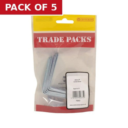 Corner Brace - Zinc Plated - 63mm - (6 PK) - Pack of 5