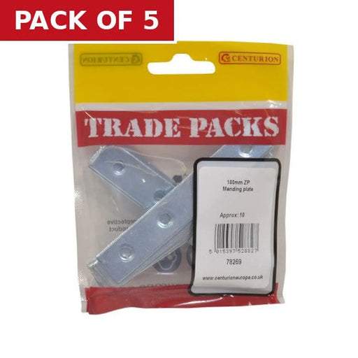 Mending Plate - Zinc Plated - 100mm - (10 PK) - Pack of 5