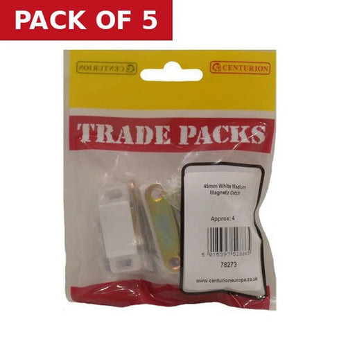 Magnetic Catch - White Medium - 45mm - (4 PK) - Pack of 5