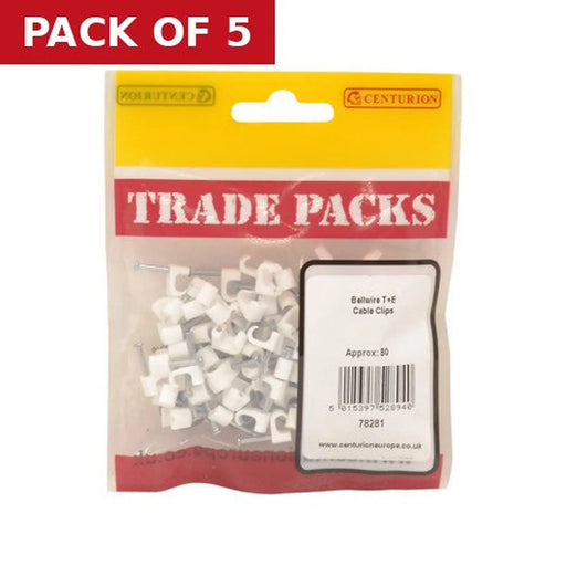 Bellwire Cable Clips - White - (80 PK) - Pack of 5