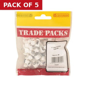 Flat Cable Clip - White - 1/1.5mm - (60 PK) - Pack of 5